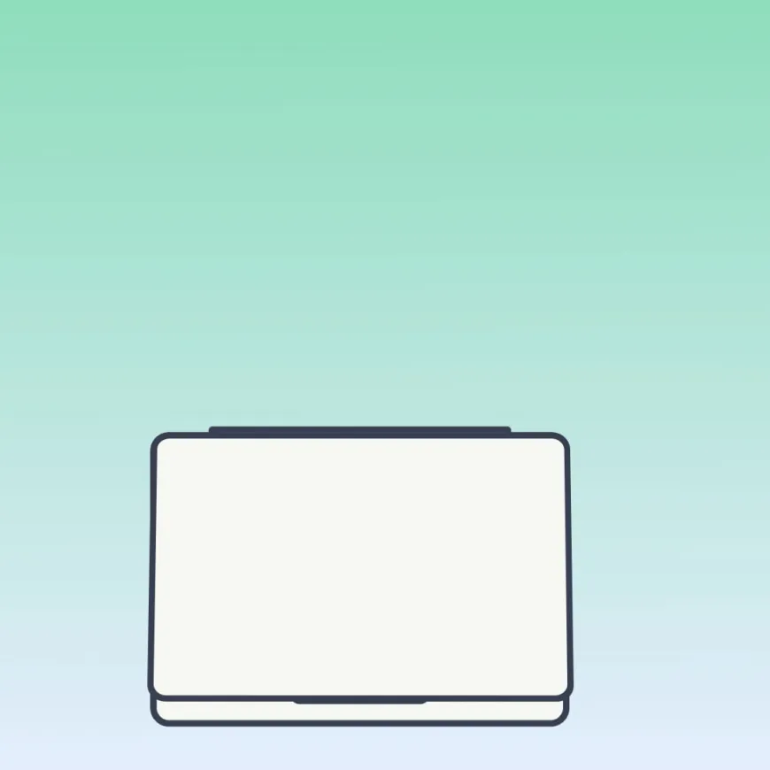 Plain gradient background with laptop outline