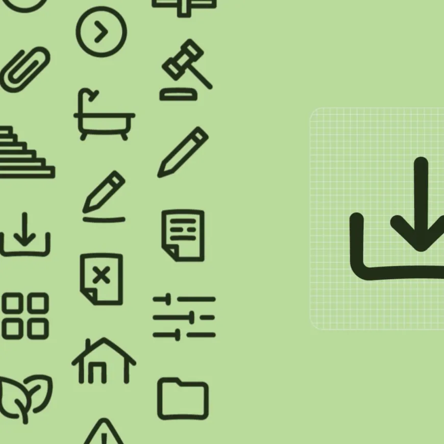 Green background with hand drawn icons laid over top