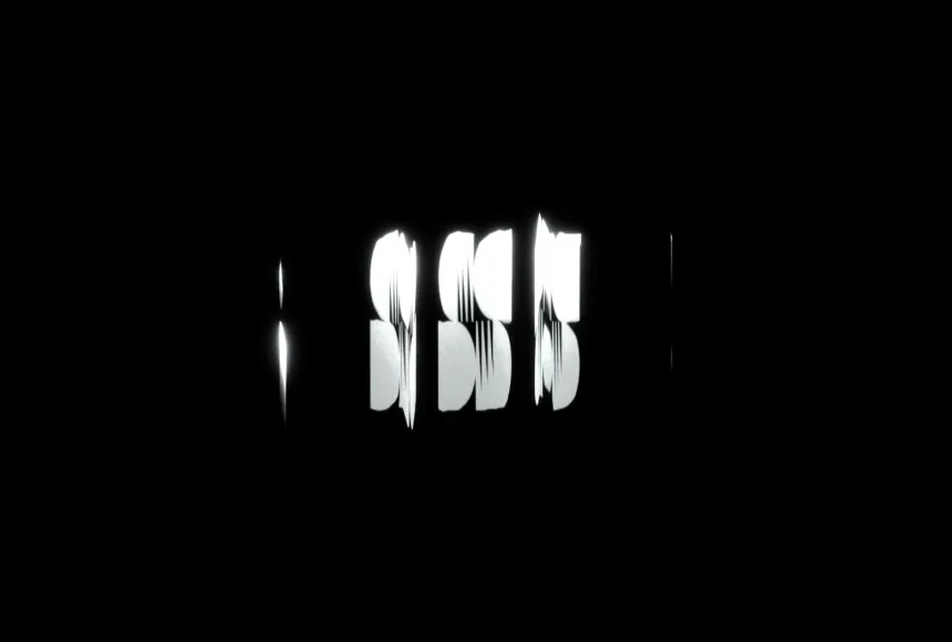 Abstract white light pattern on a black background