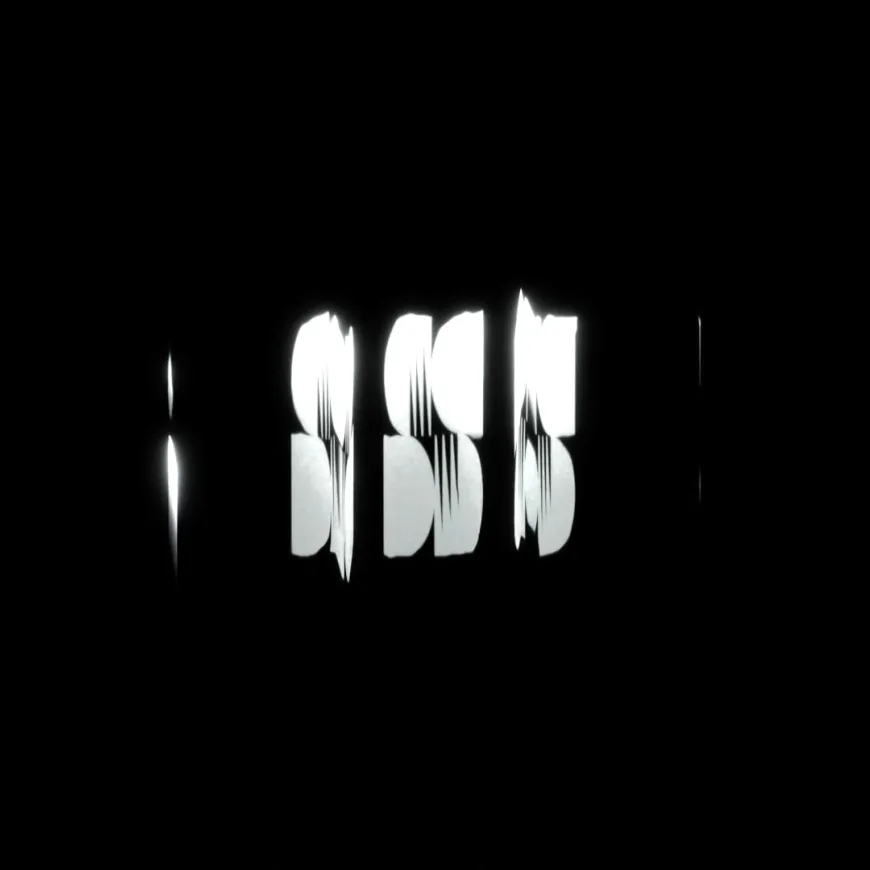 Abstract white light pattern on a black background