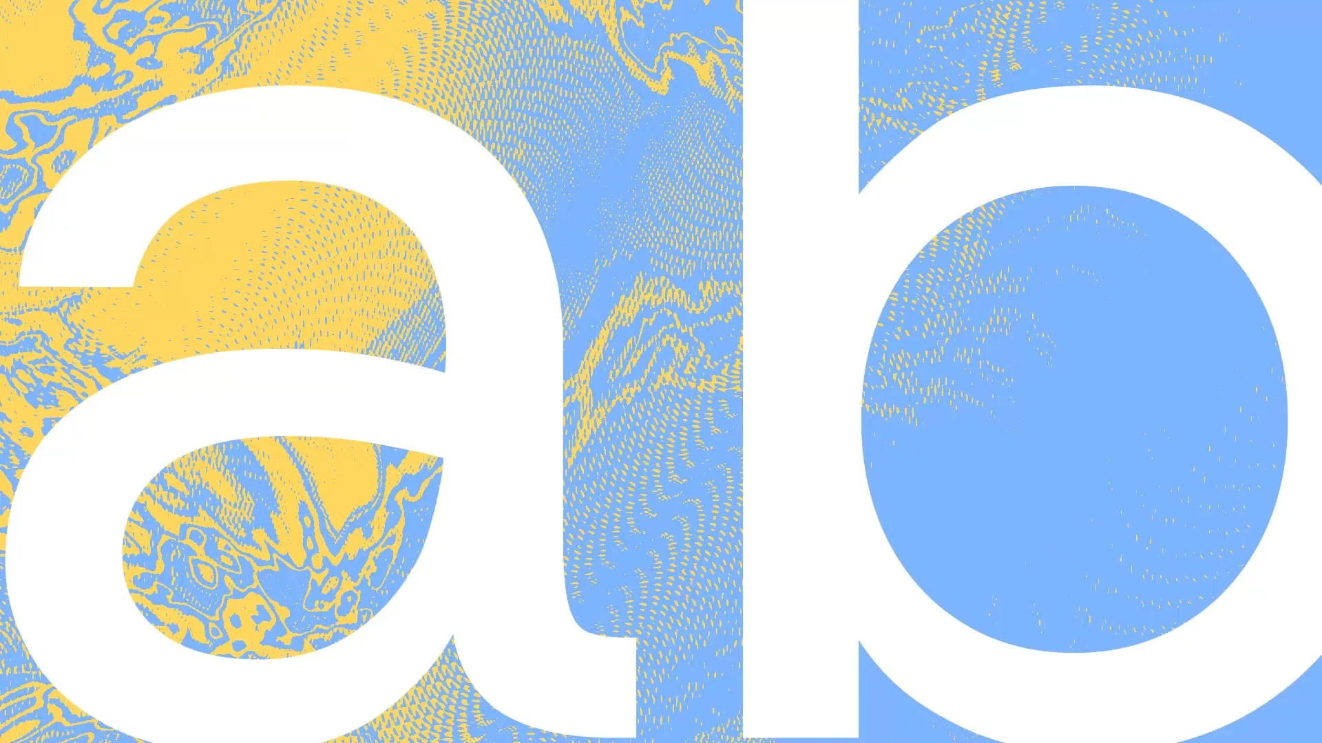 Upkeep typeface letters 'a' and 'b' displayed over a yellow and blue pixelated gradient background.