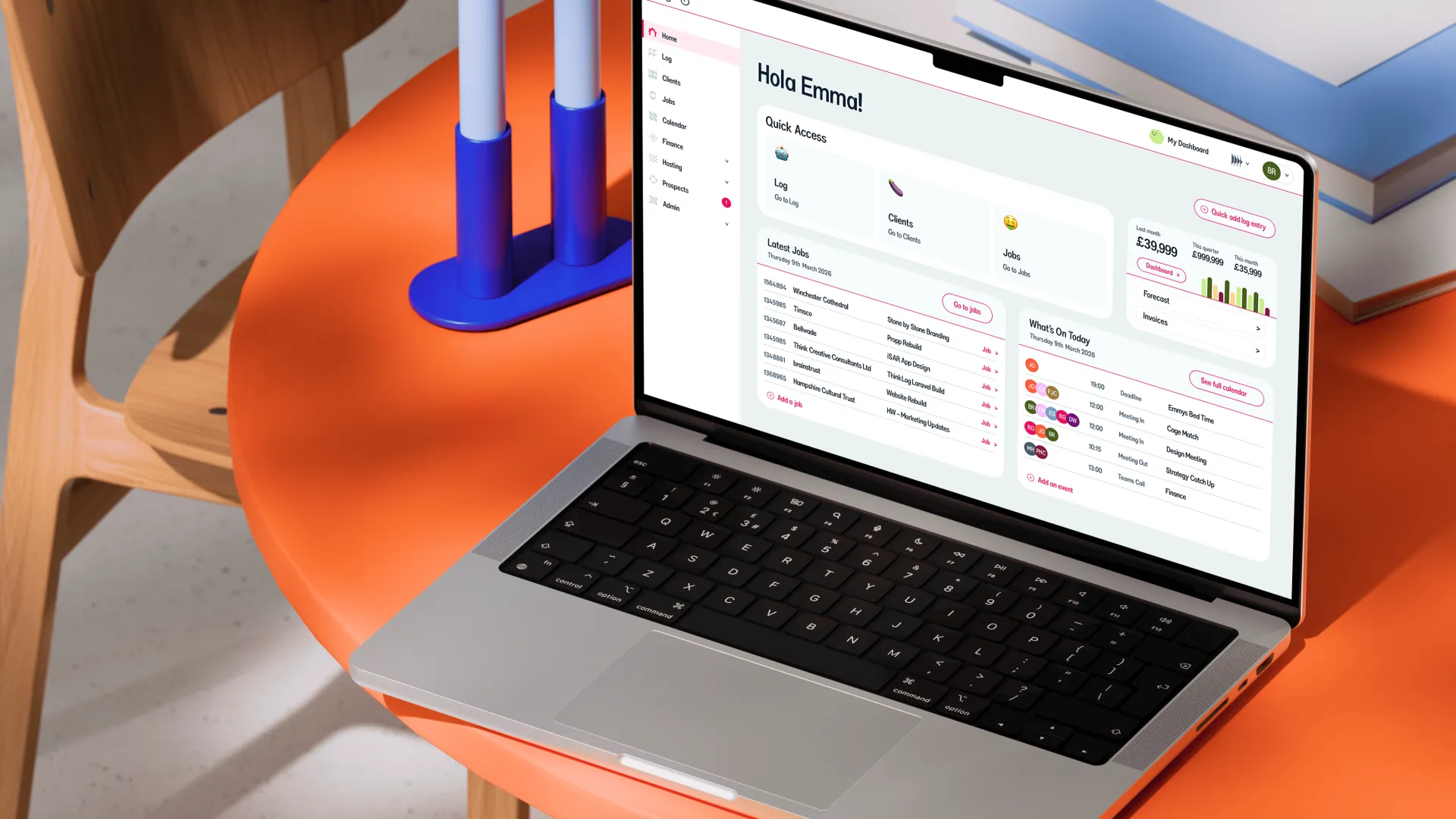 A laptop showing a dashboard
