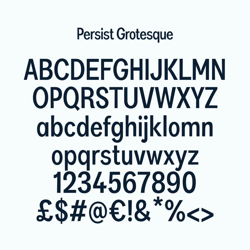 A full typeface on a cream background