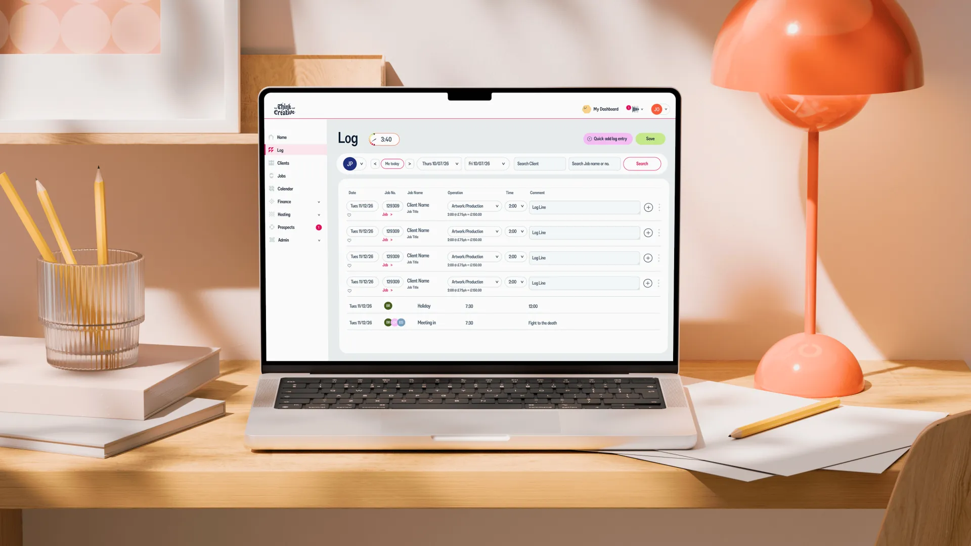 A laptop screen with a user facing dashboard